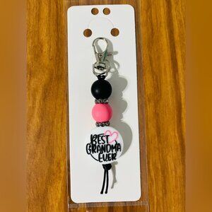 Pink And Black “Best Grandma Ever” Keychain